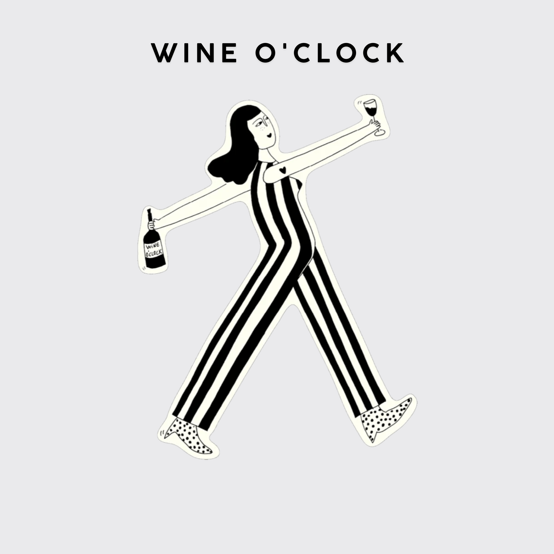 Helen B Stickers WINE O'CLOCK Stickers in vinile - Helen B