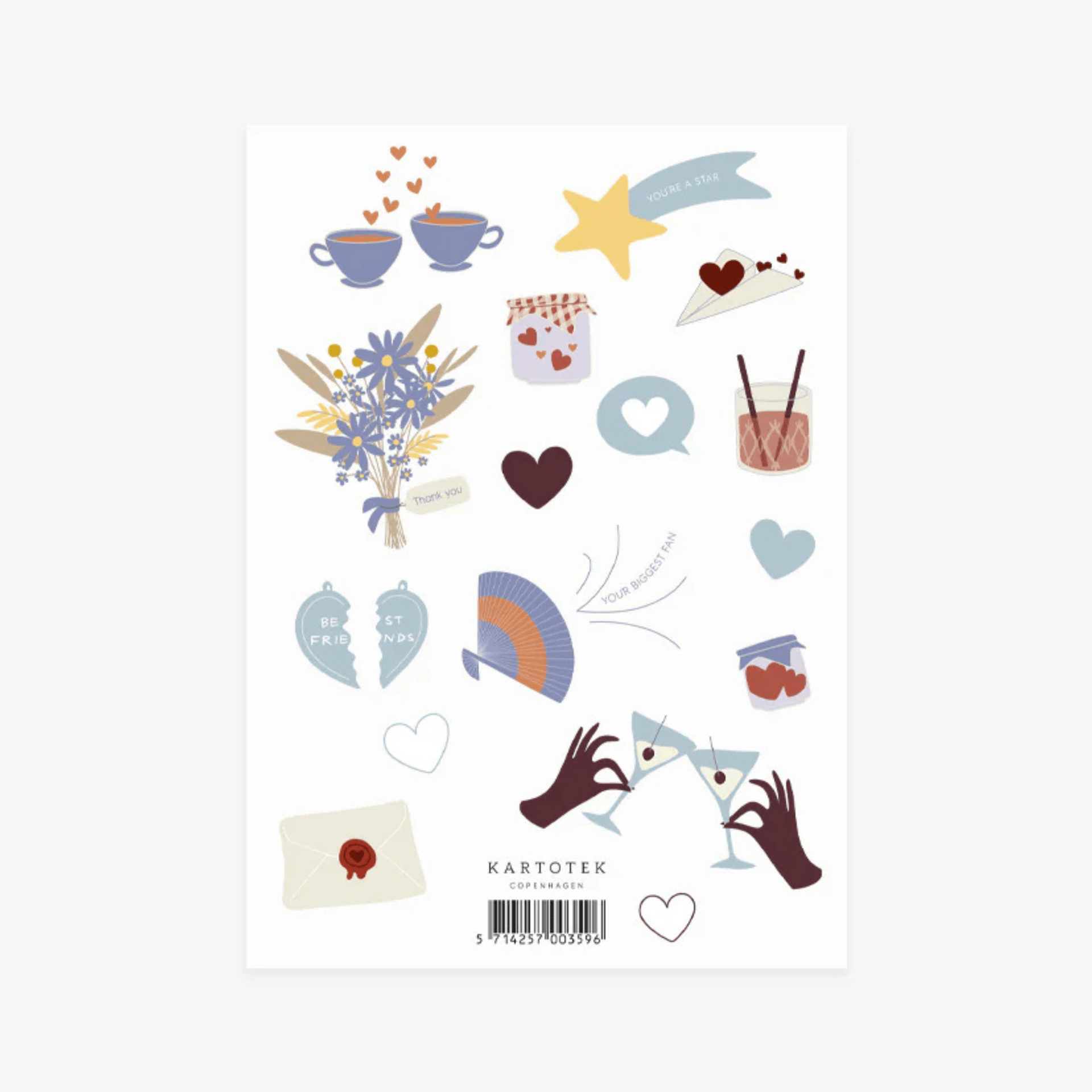 Kartotek Stickers Stickers Love & Friendship