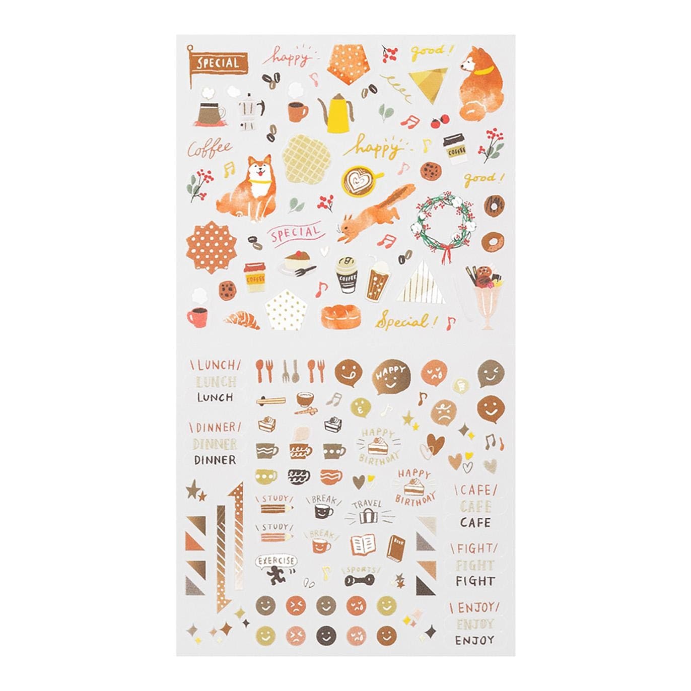 Midori Stickers BROWN Stickers Midori Color Collection