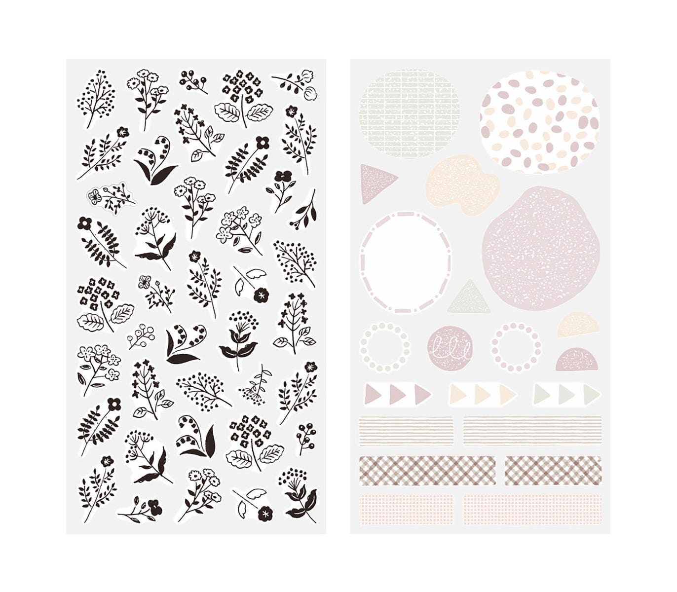 Midori Stickers Stickers Midori Monotone Flowers