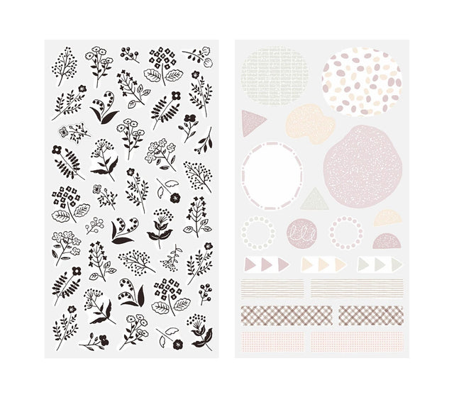 Midori Stickers Stickers Midori Monotone Flowers