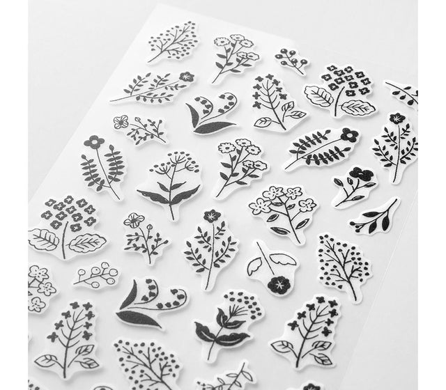 Midori Stickers Stickers Midori Monotone Flowers