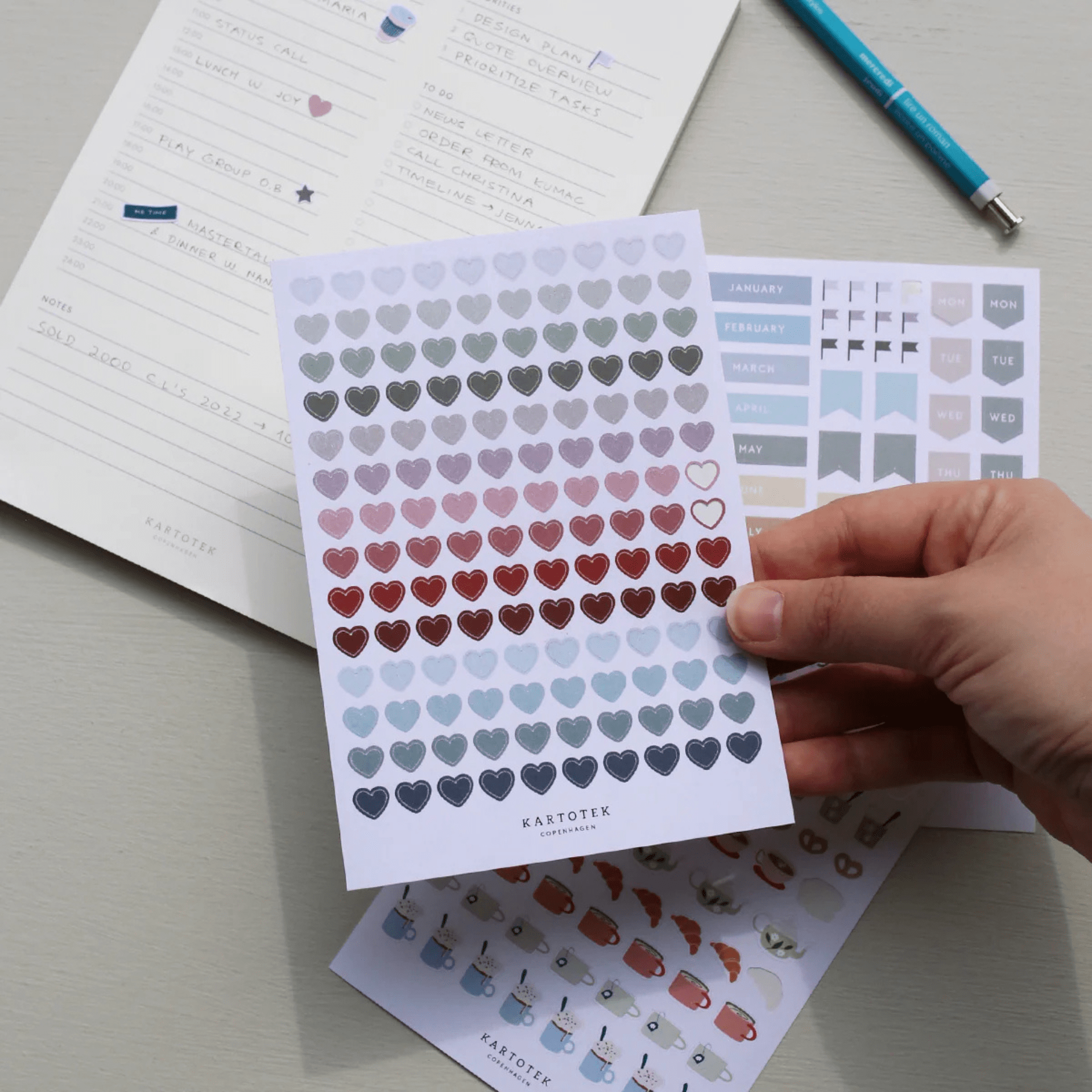 Kartotek Stickers Stickers mini Hearts