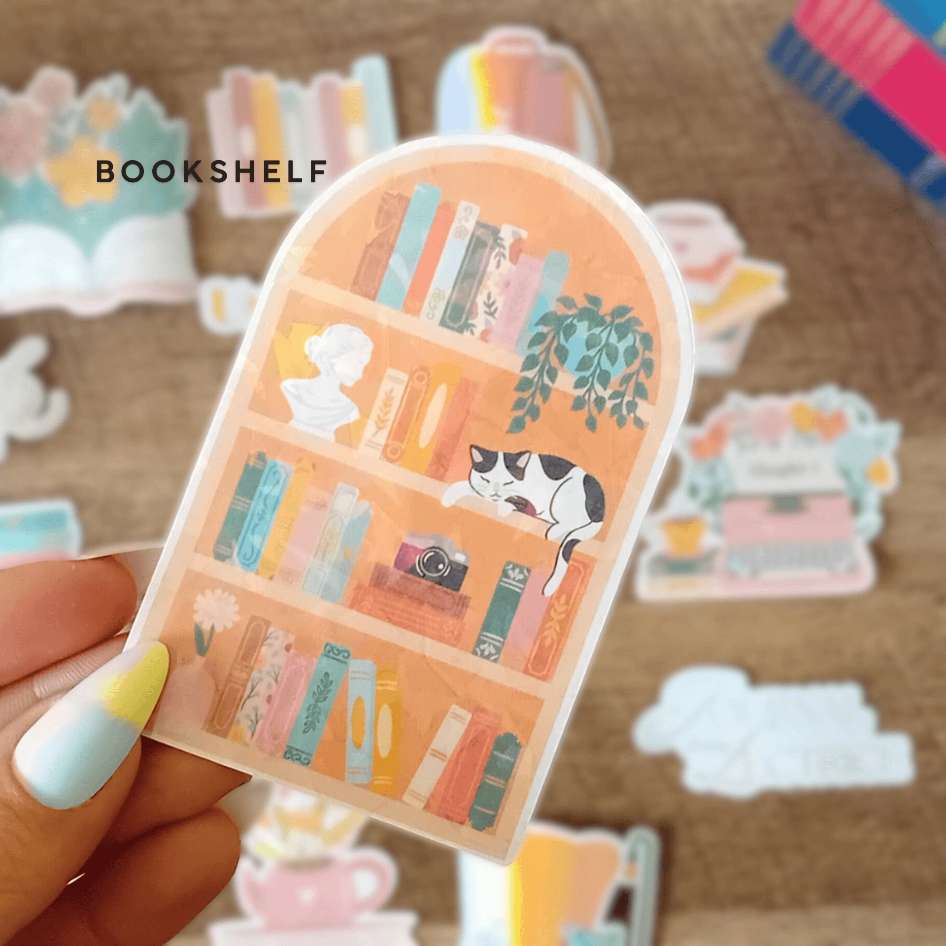 La baleine qui embosse Stickers BOOKSHELF Stickers Olografici Books Lovers