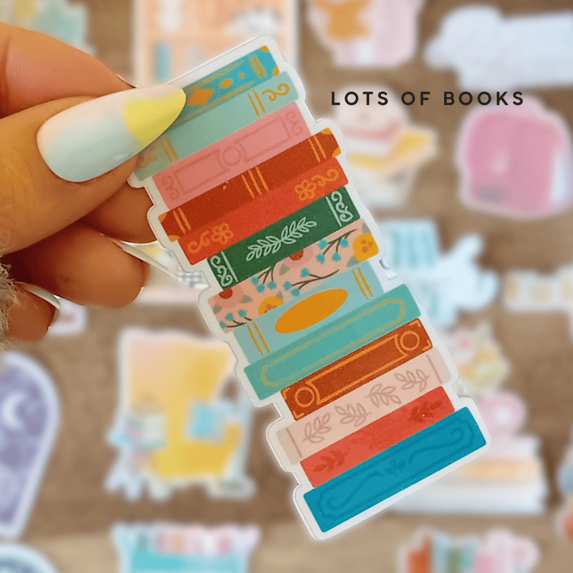 La baleine qui embosse Stickers LOTS OF BOOKS Stickers Olografici Books Lovers