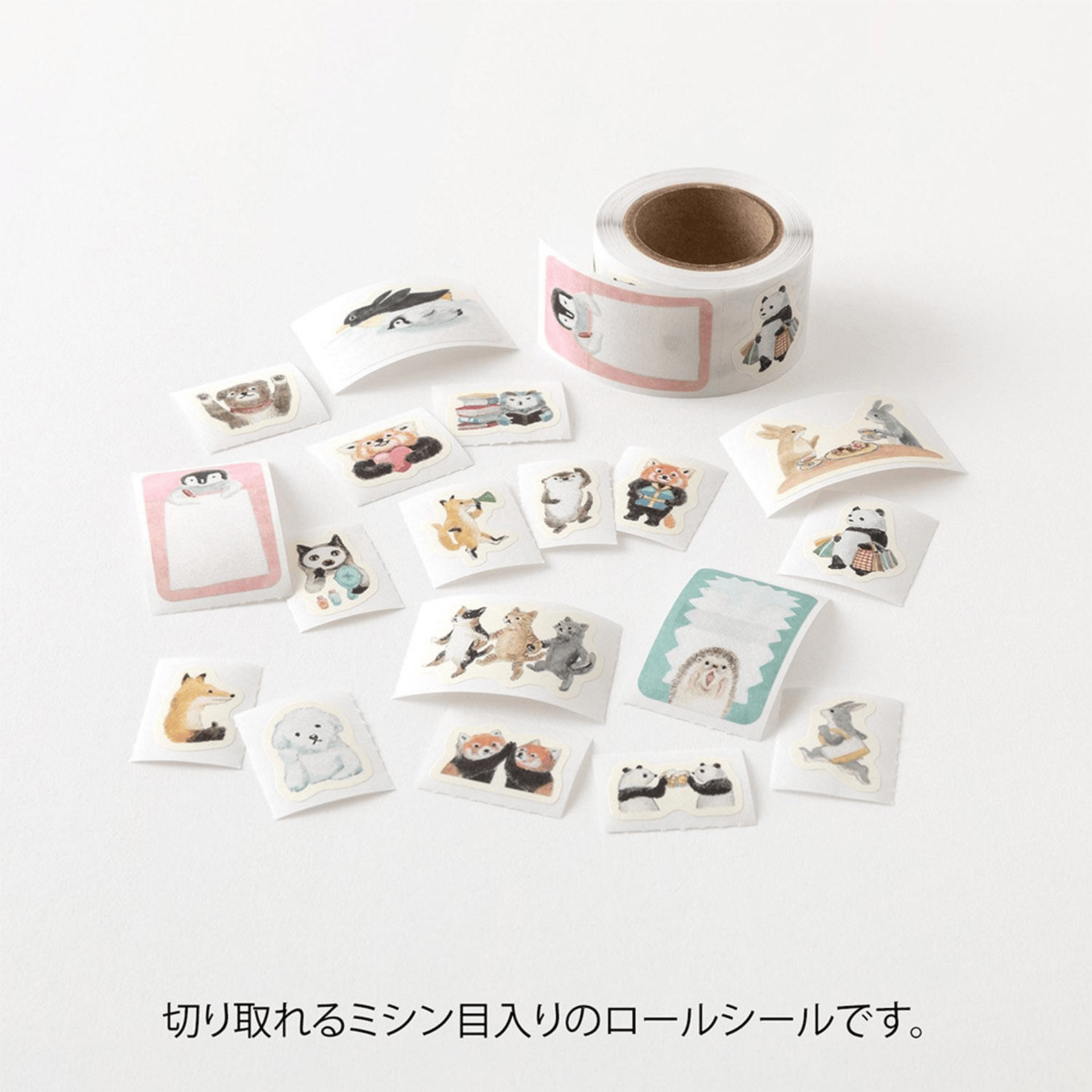 Midori Stickers Stickers Roll Yuru Log - Animal Emotions