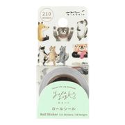 Midori Stickers Stickers Roll Yuru Log - Animal Emotions