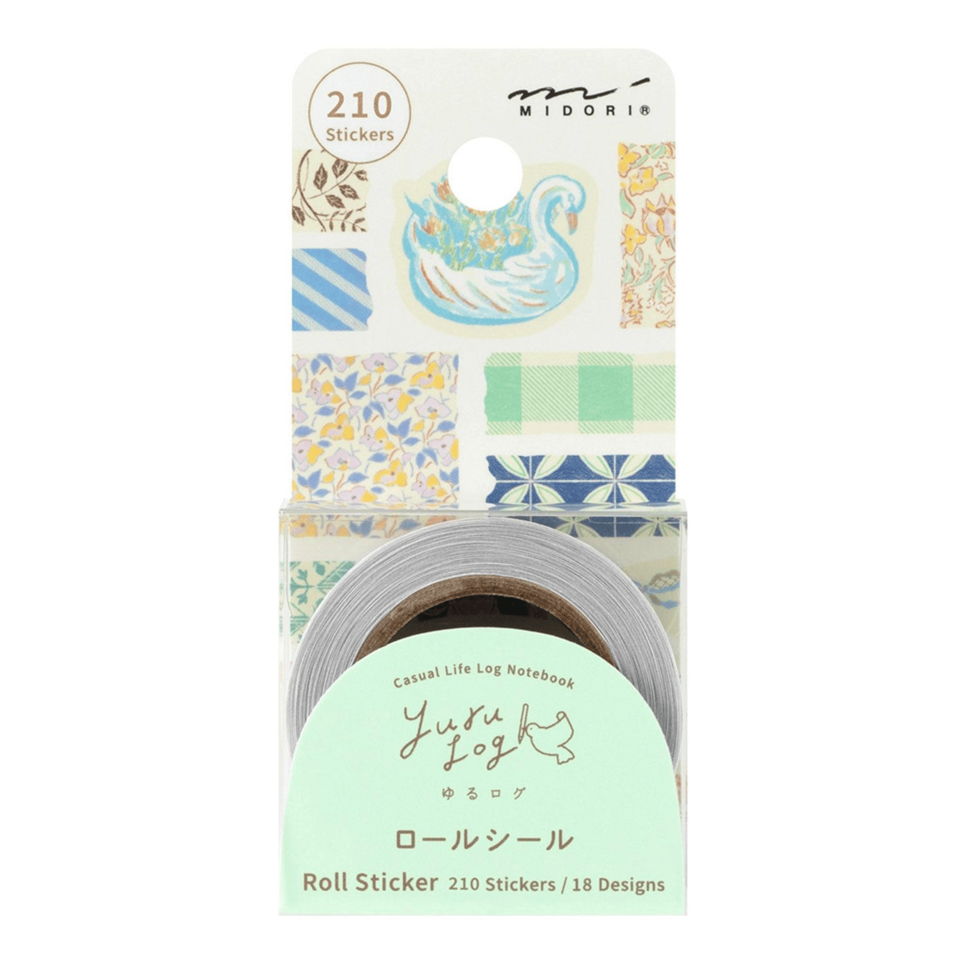 Midori Stickers Stickers Roll Yuru Log - Antique