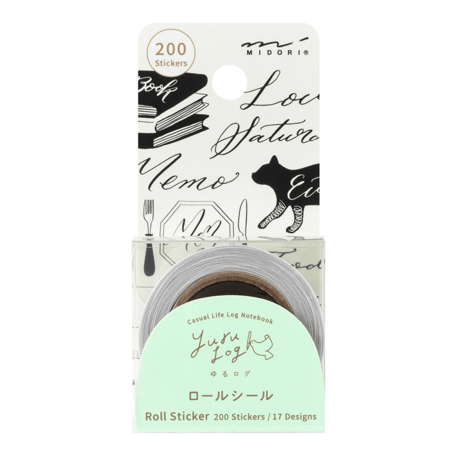 Midori Stickers Stickers Roll Yuru Log - Calligraphy