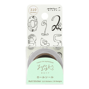 Midori Stickers Stickers Roll Yuru Log - Numbers
