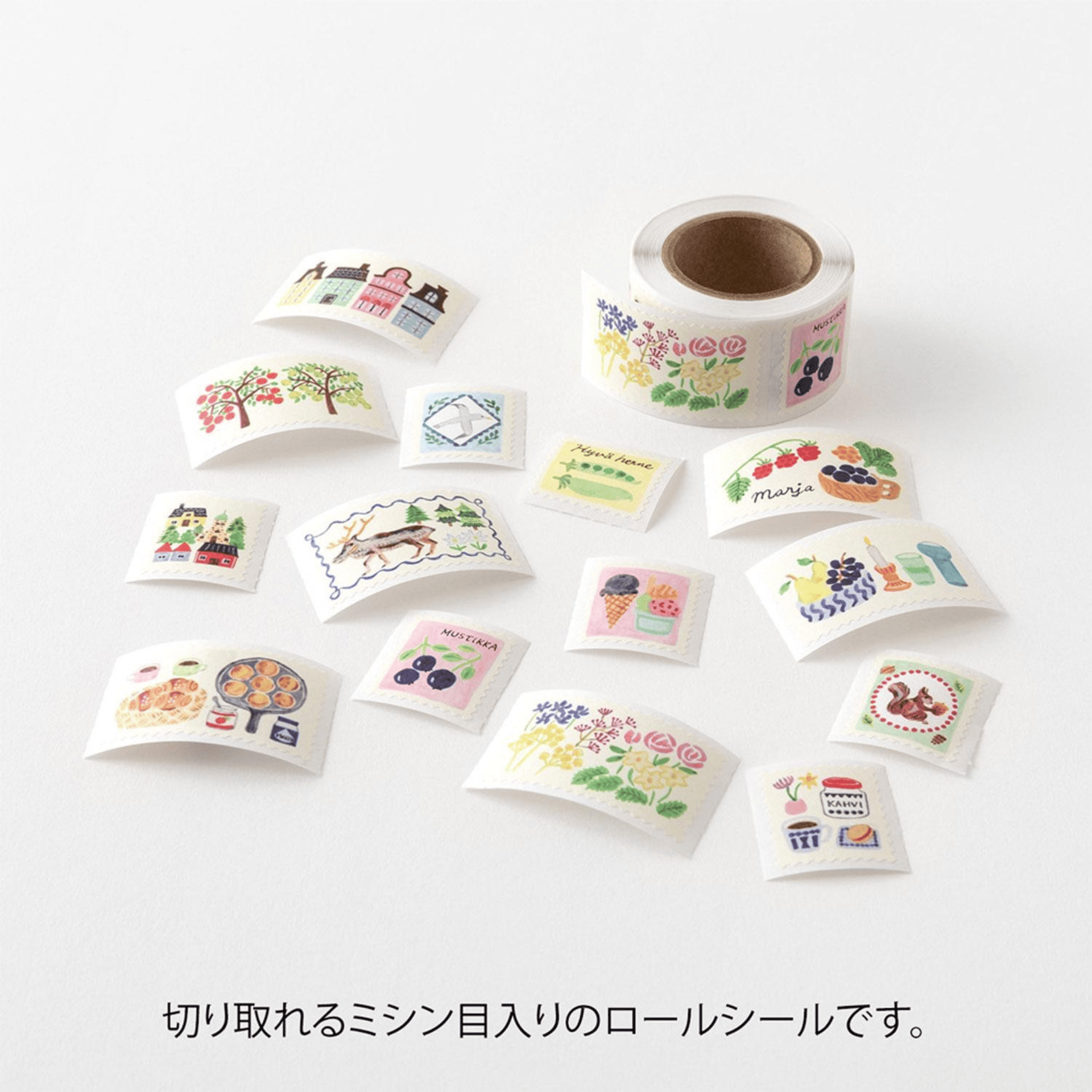 Midori Stickers Stickers Roll Yuru Log - Stamps