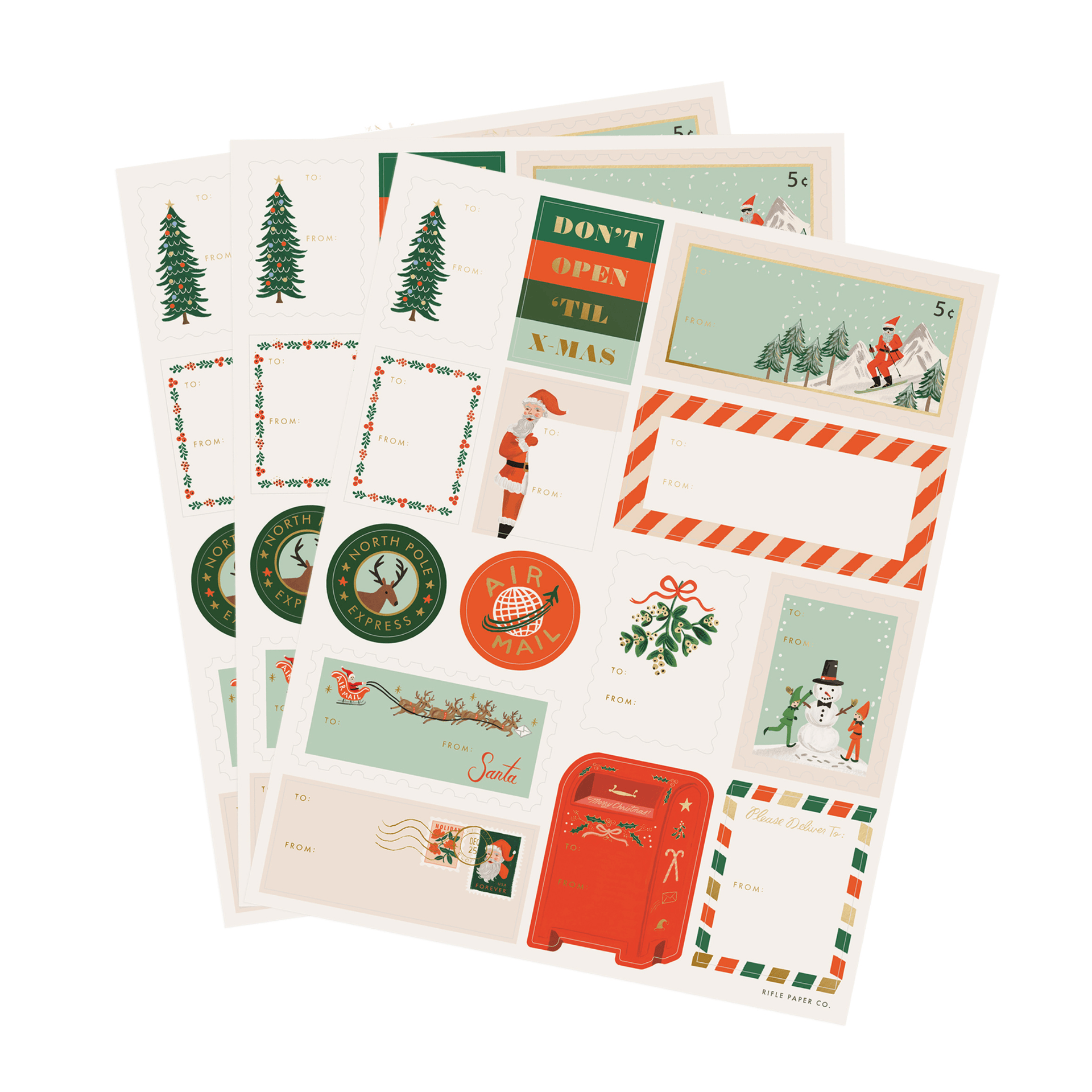 Rifle Paper Stickers Stickers Set Santa's Workshop Rifle Paper