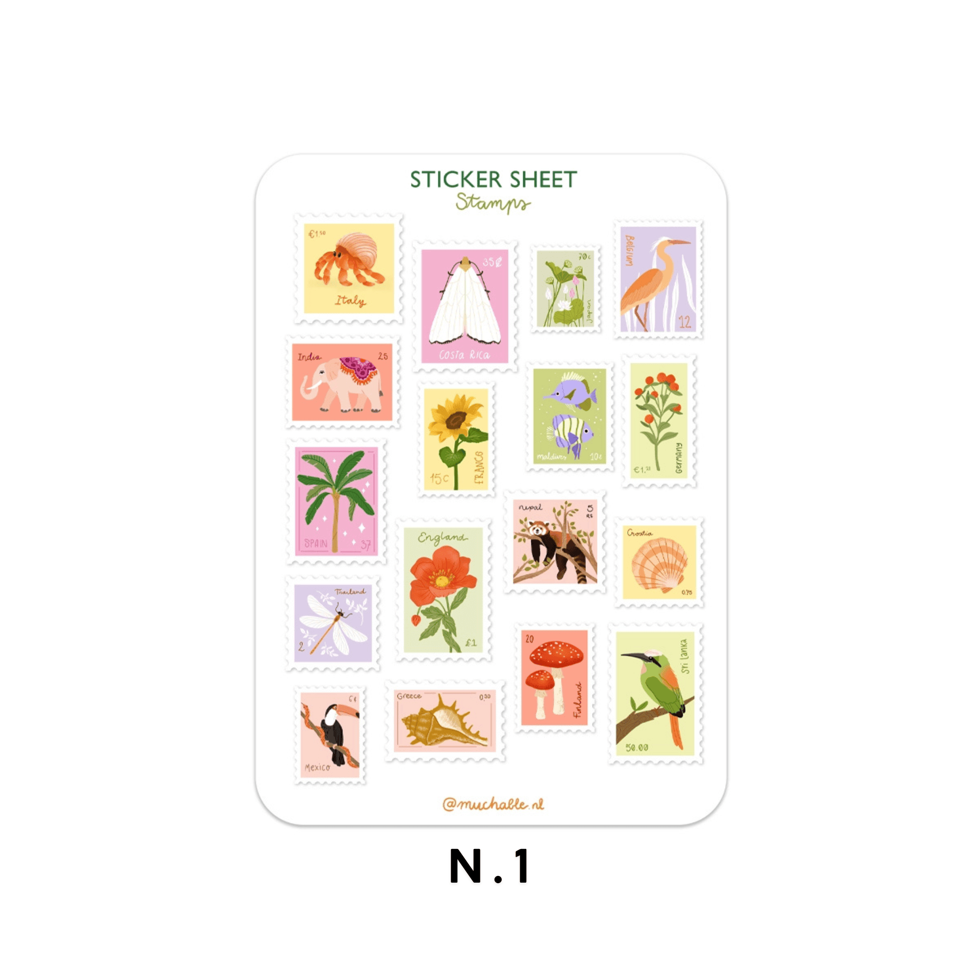 Muchable Stickers n.1 Stickers Stamp - Muchable
