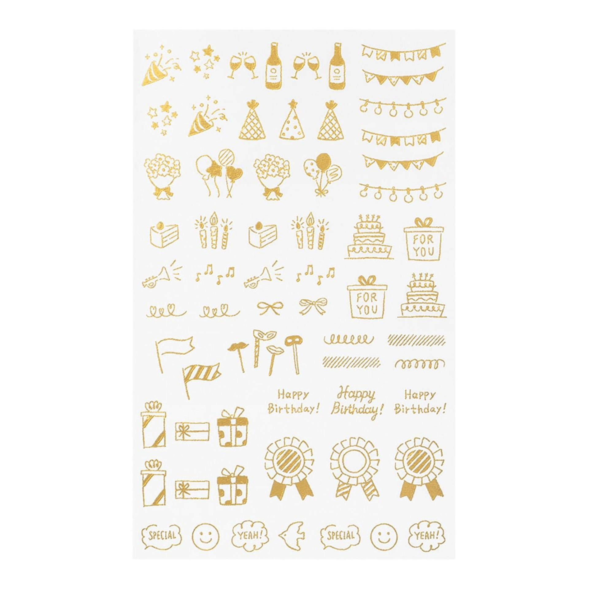Midori Stickers Transfer Stickers Foil Celebratory Patterns