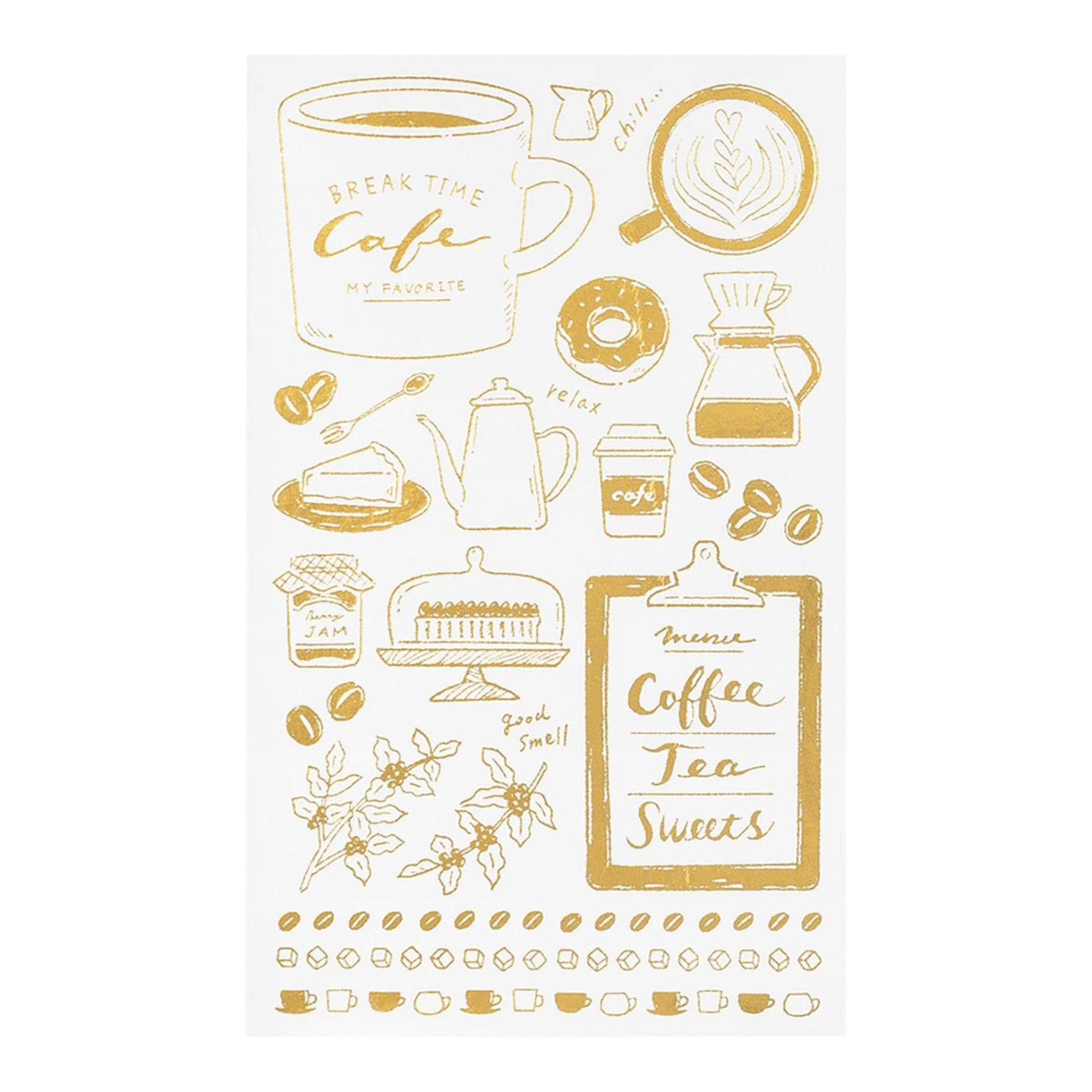 Midori Stickers Transfer Stickers Foil Coffee