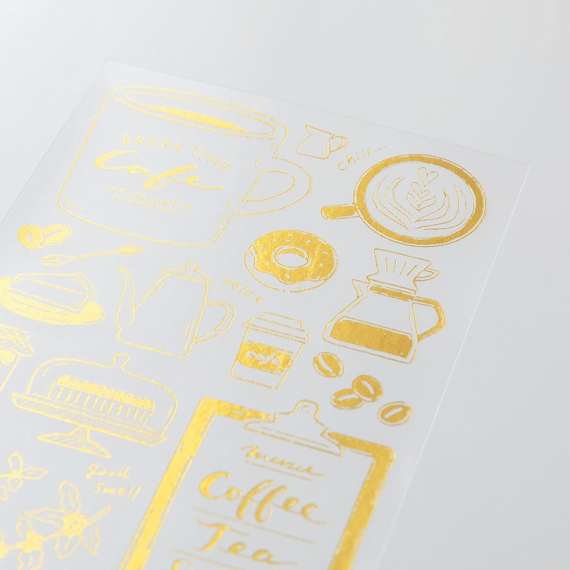 Midori Stickers Transfer Stickers Foil Coffee
