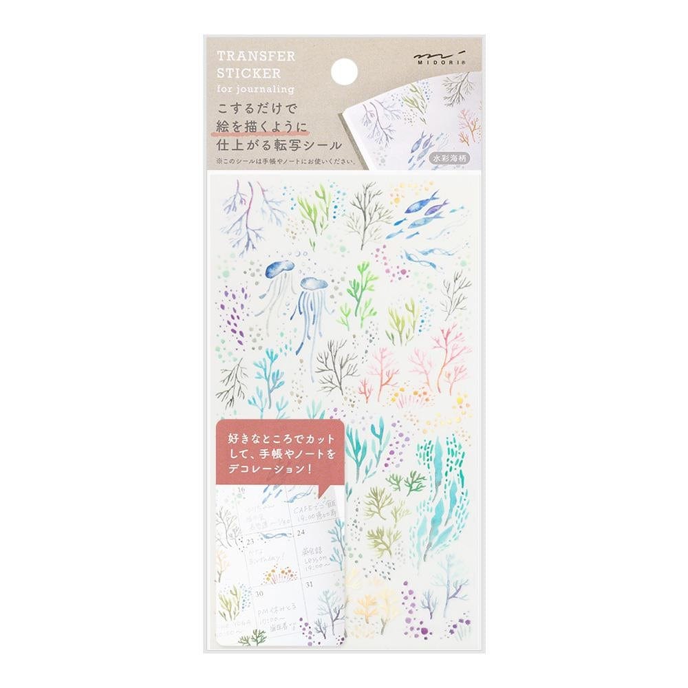 Midori Stickers Transfer Stickers Midori Watercolor Sea