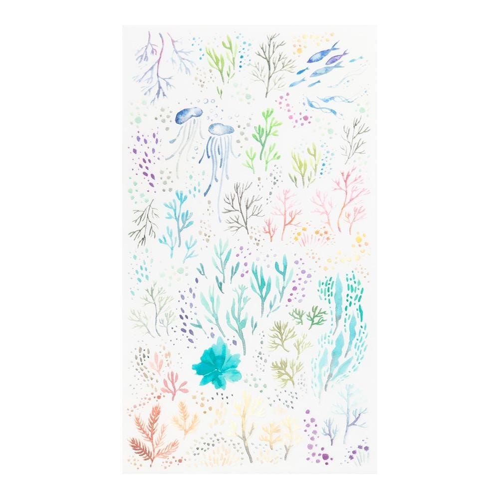 Midori Stickers Transfer Stickers Midori Watercolor Sea
