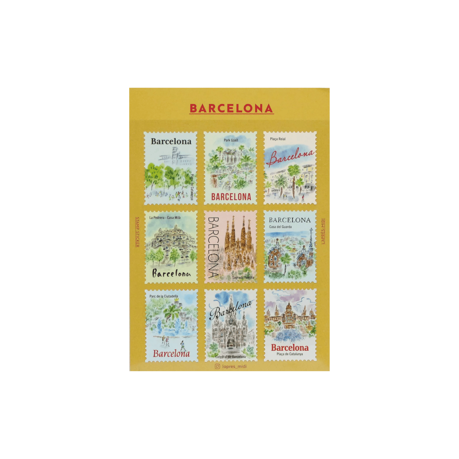 Pansydaisy Korea Stickers Travel Stamp Stickers - Barcelona