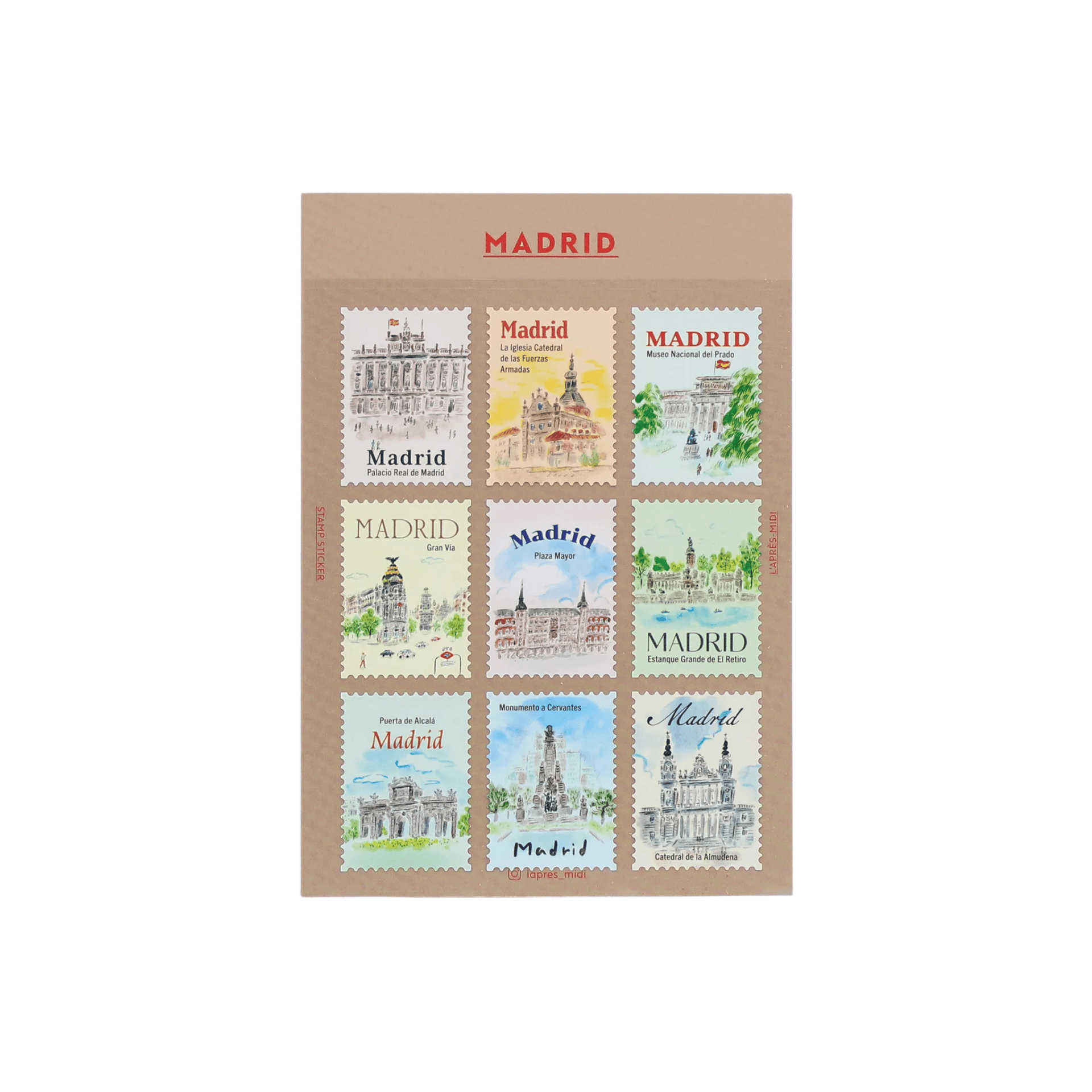 Pansydaisy Korea Stickers Travel Stamp Stickers - Madrid