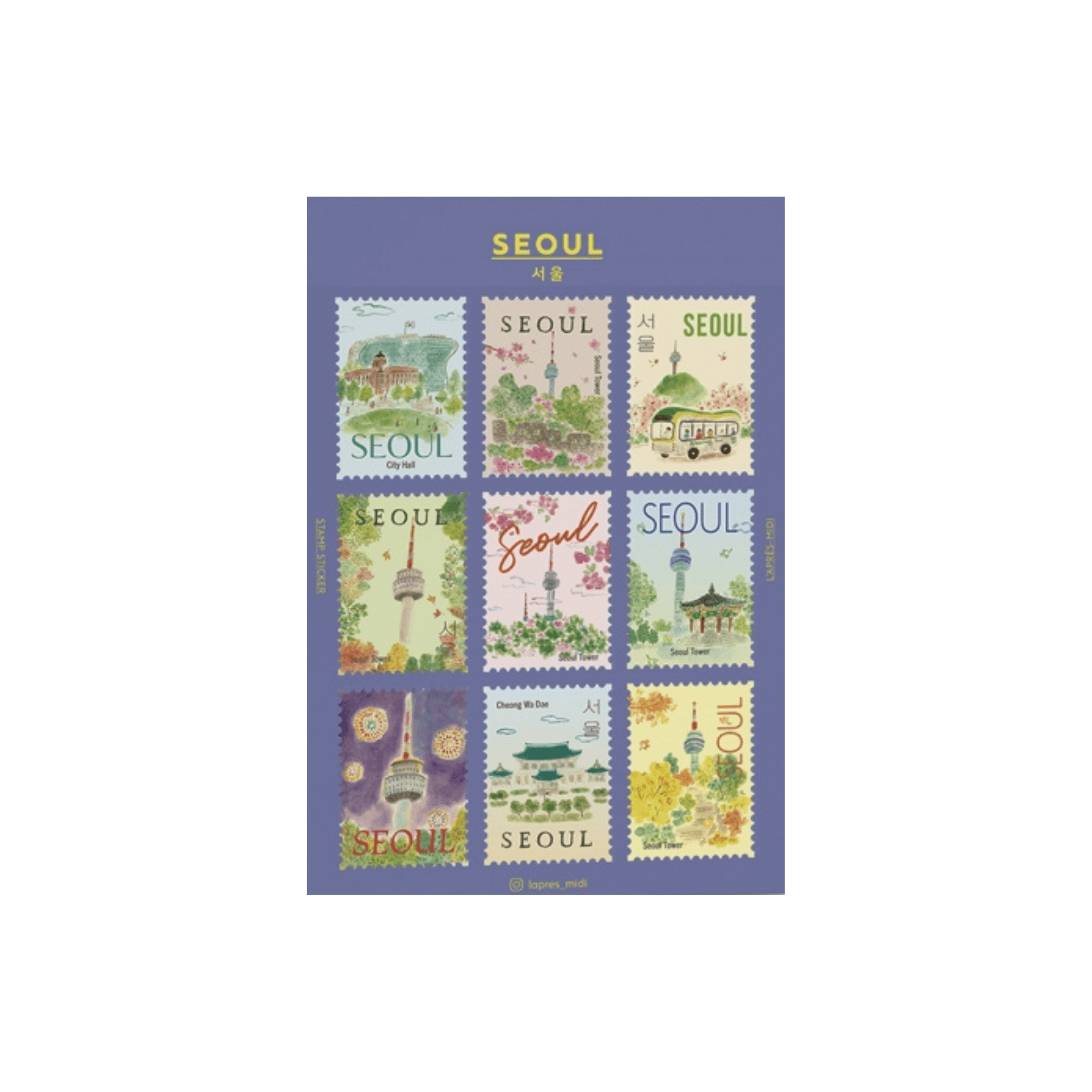 Pansydaisy Korea Stickers Travel Stamp Stickers - Seoul