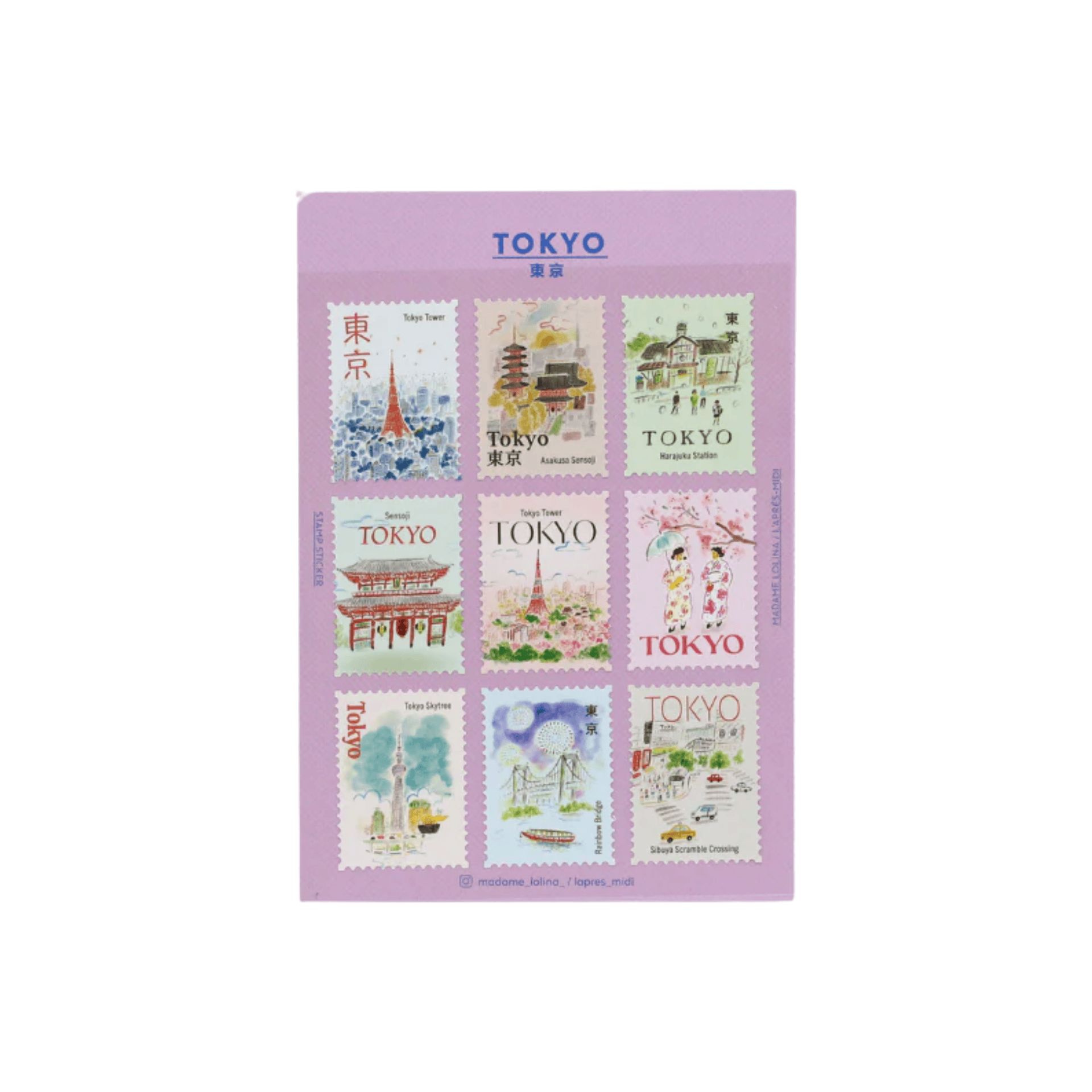 Pansydaisy Korea Stickers Travel Stamp Stickers - Tokyo