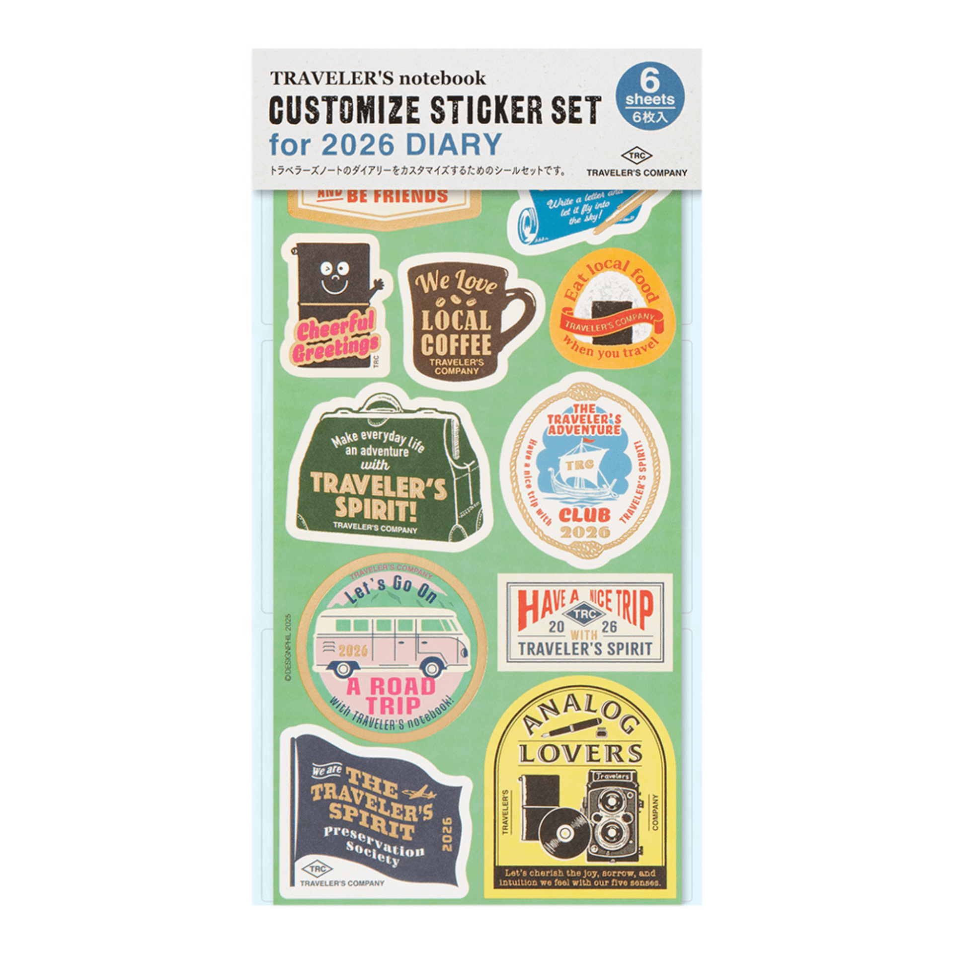 Traveler's Company Japan Stickers Traveler's Notebook Set Adesivi 2026 - Edizione Limitata