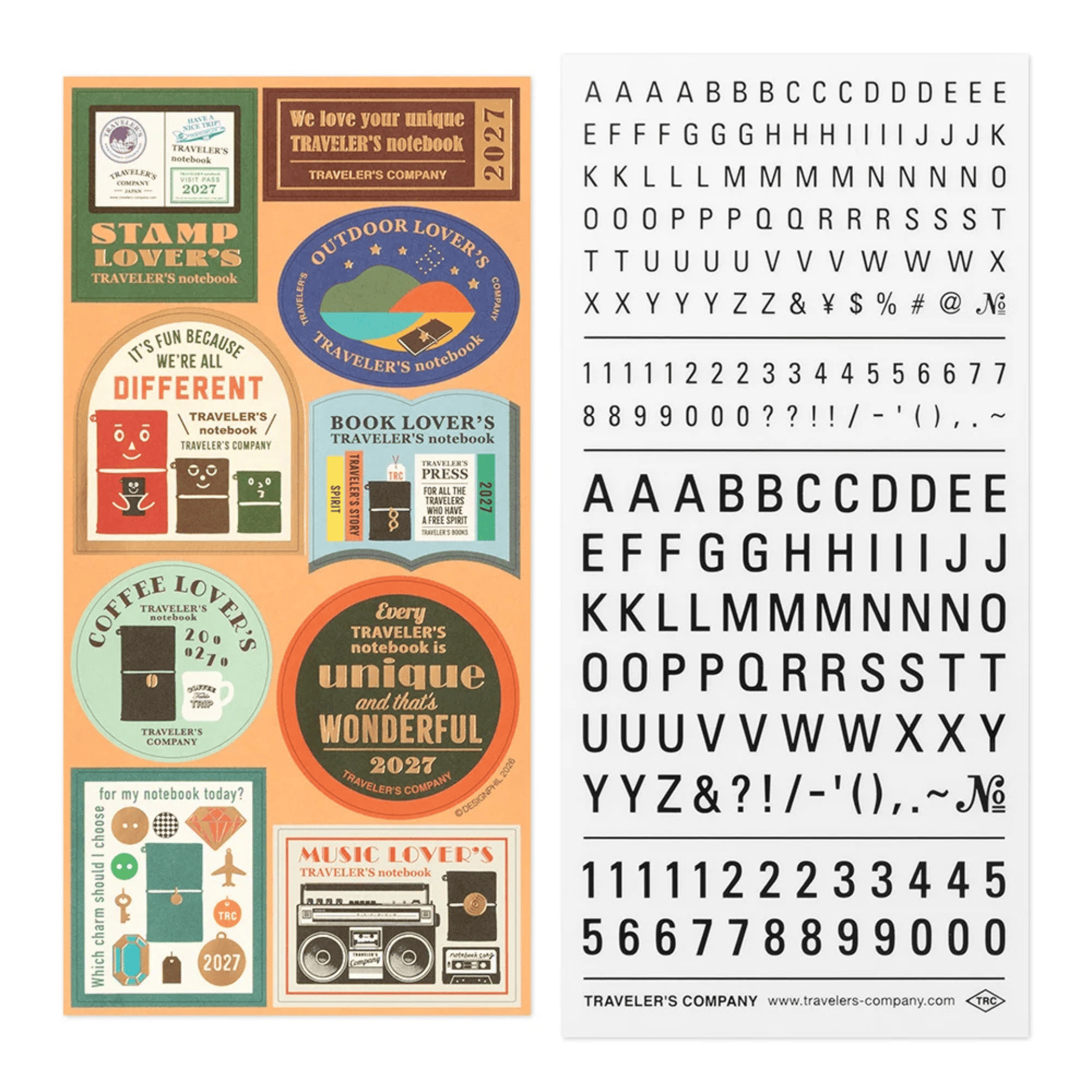Traveler's Company Japan Stickers Traveler's Notebook Stickers Set 2027 - Edizione Limitata