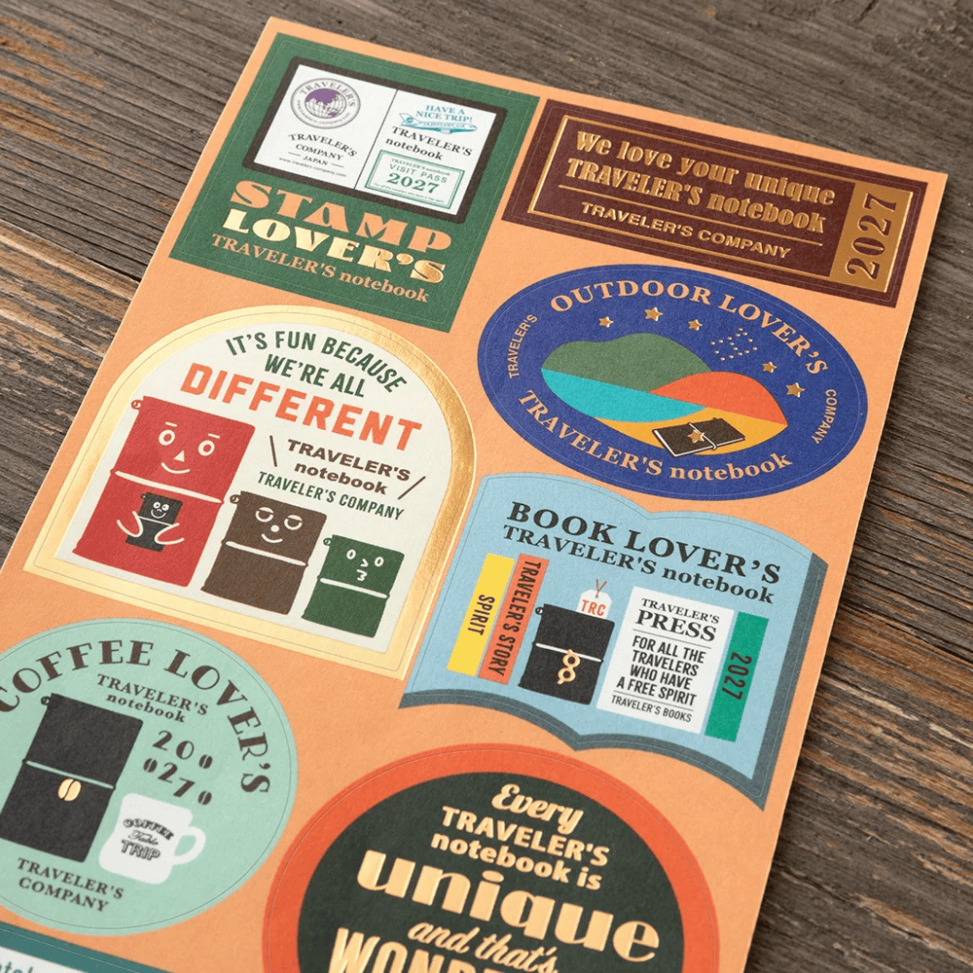 Traveler's Company Japan Stickers Traveler's Notebook Stickers Set 2027 - Edizione Limitata