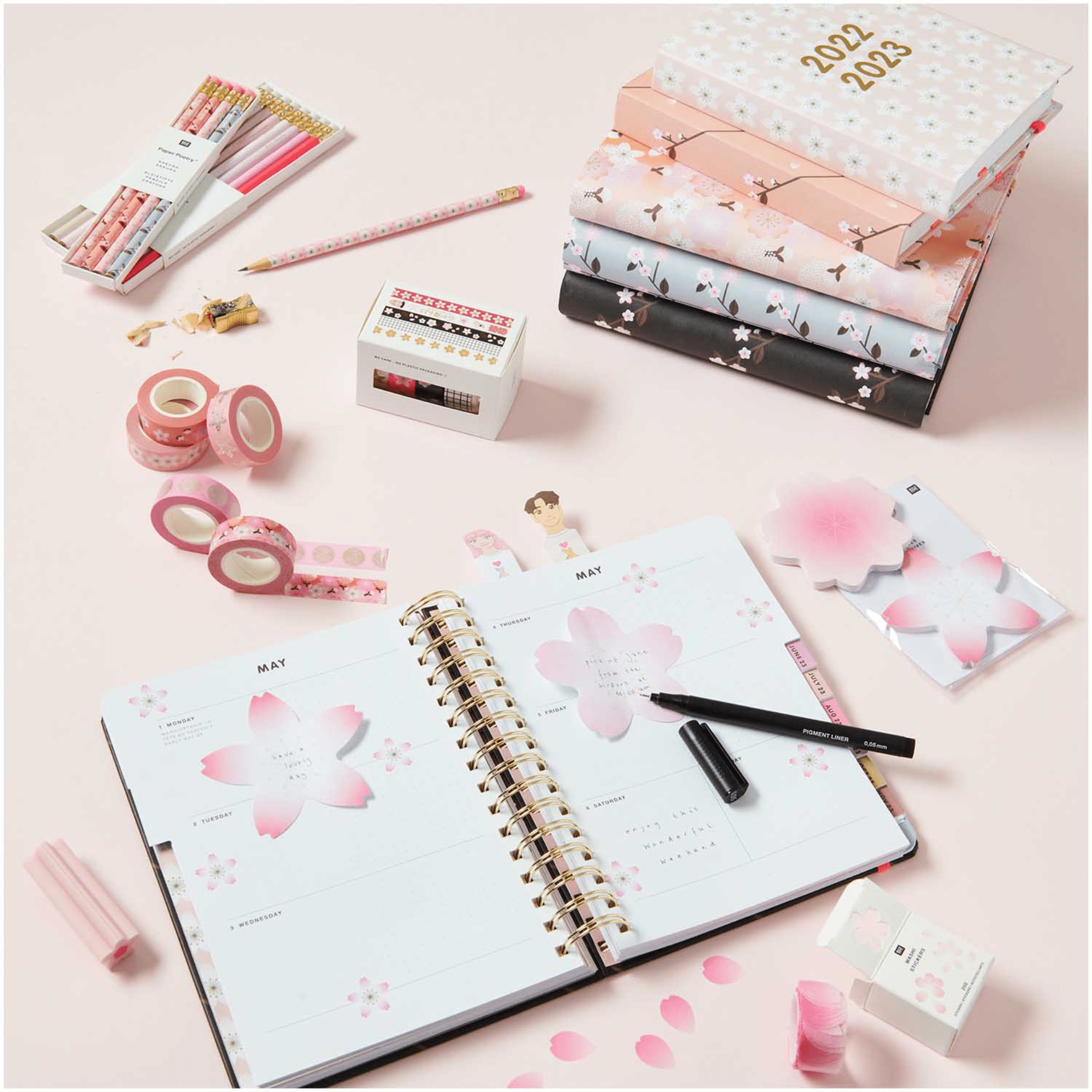 Rico Design Stickers Washi Stickers Cherry Blossom