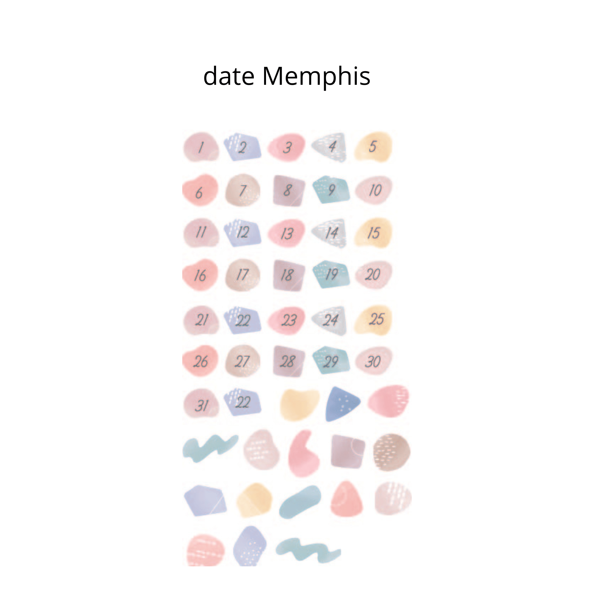 Mark's Tokyo Stickers Date Memphis Washi stickers Date