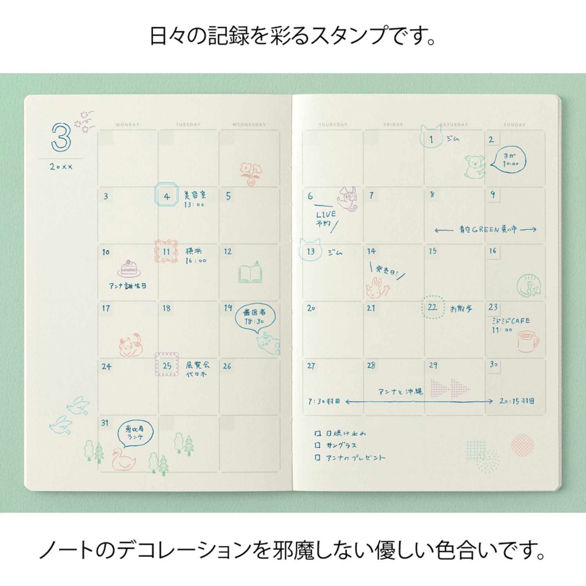 Midori Timbri Refill inchiostri colorati per timbri Midori Yuru Log