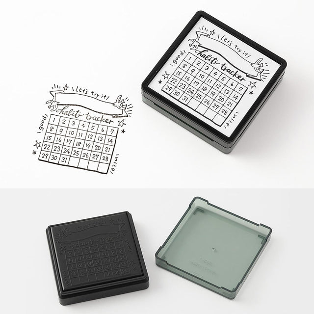 Midori Timbri Timbro Paintable Pre-inked - Habit Tracker