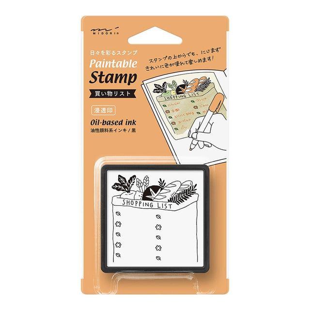 Midori Timbri Timbro Paintable Pre-inked - Half Size Shopping List