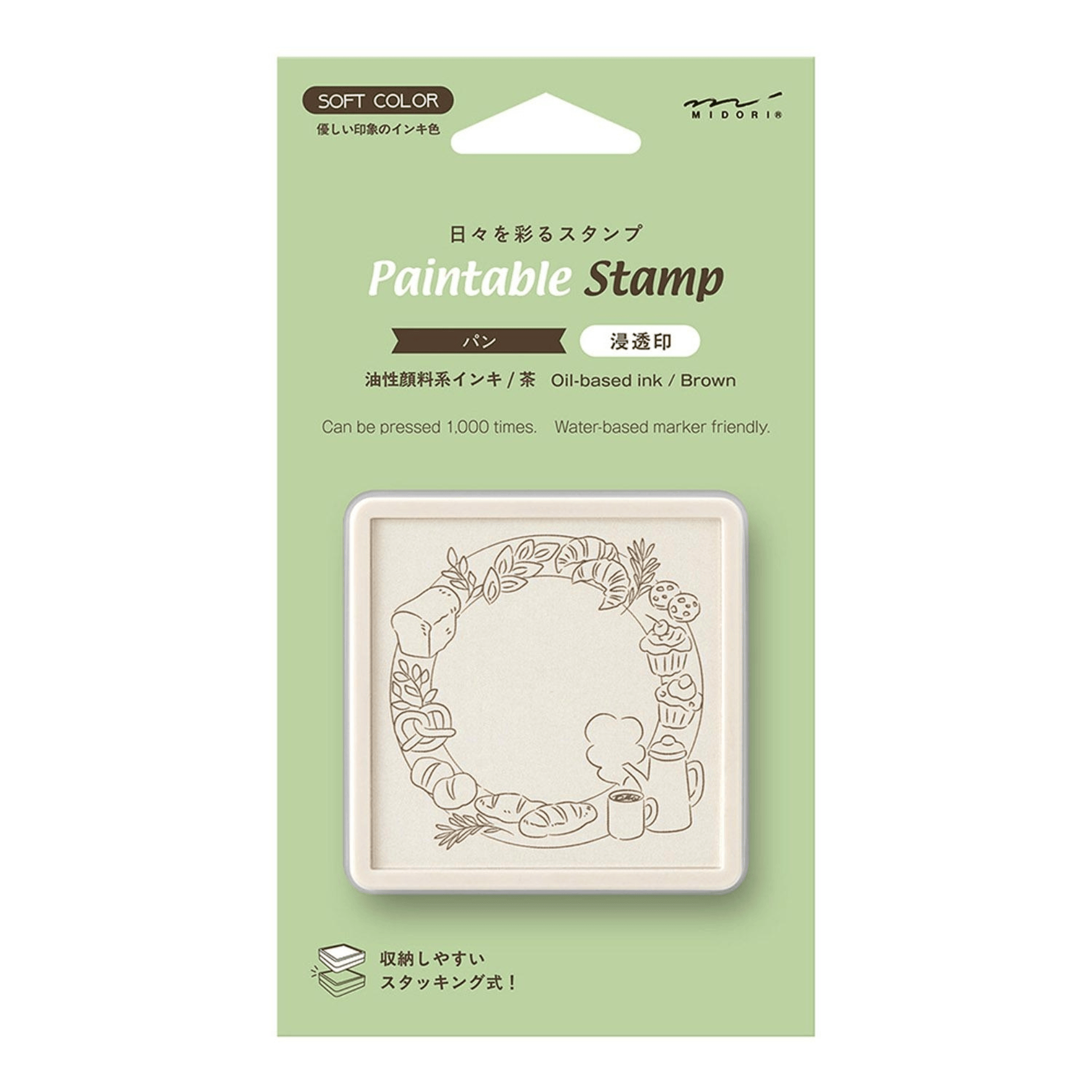 Midori Timbri Timbro Paintable Pre-inked - Soft Color - Bread Brown