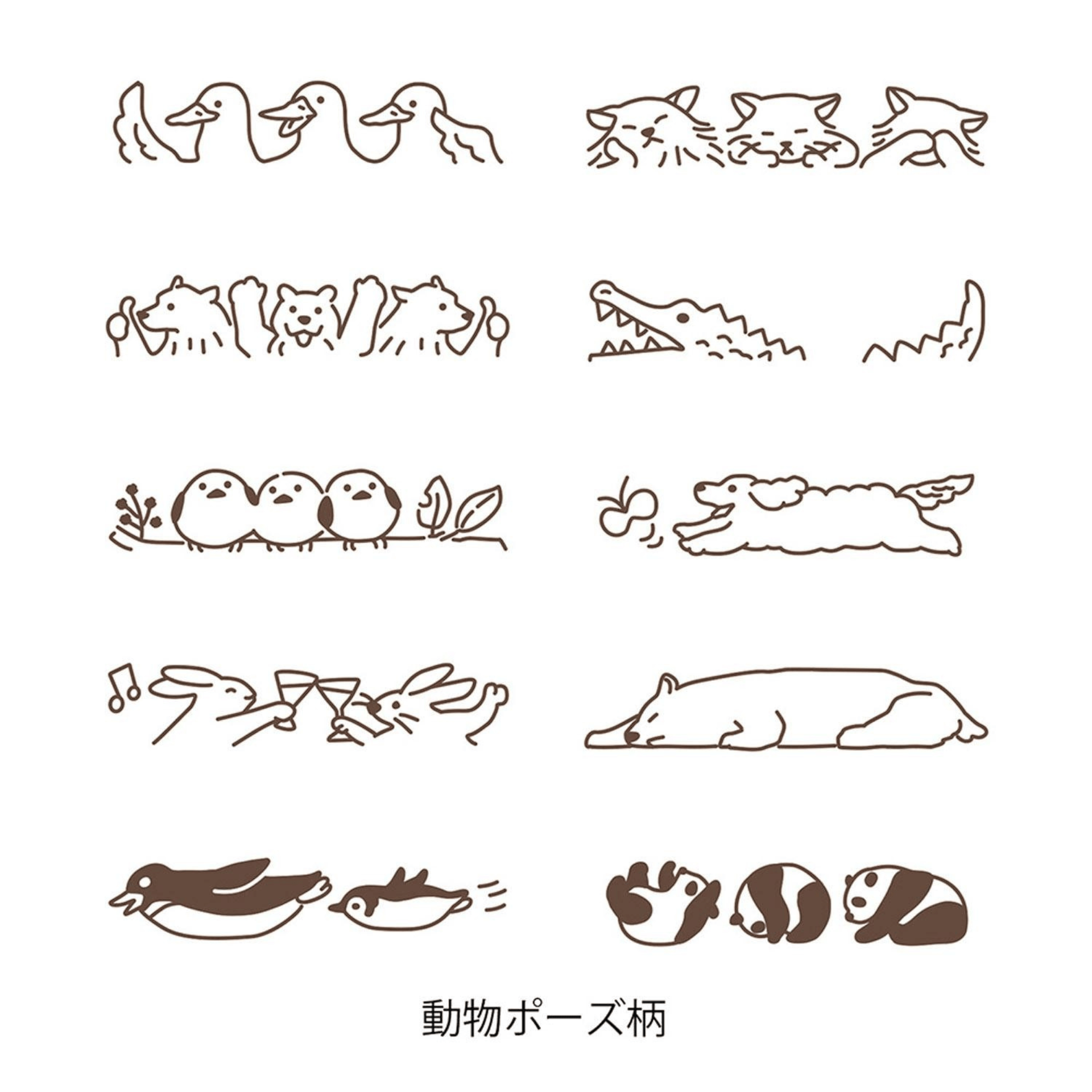 Midori Timbri Timbro rotante - Soft Color - Animal Poses
