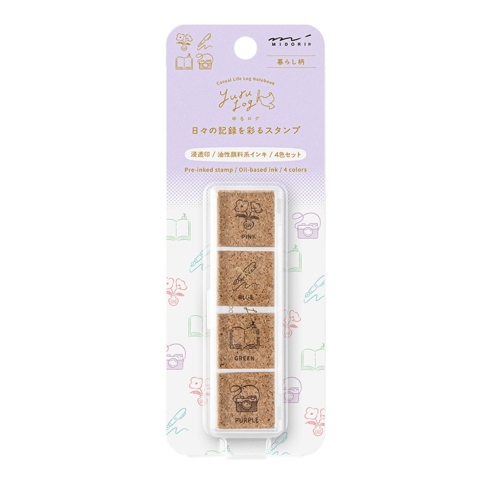 Midori Timbri Timbro Yuru Log Pre-inked Stamp Daily Life