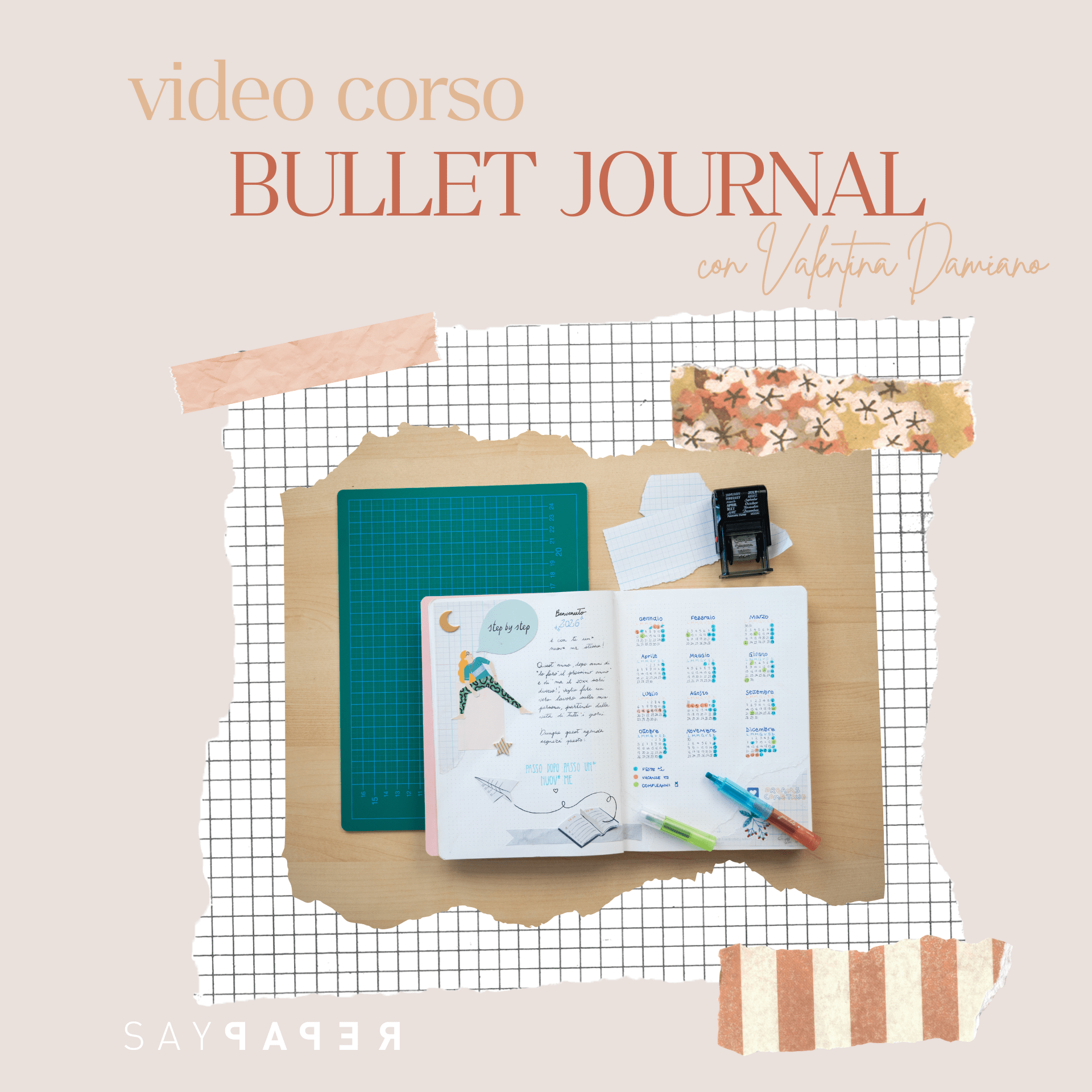 SayPaper Video Corso VIDEO CORSO: CREA IL TUO BULLET JOURNAL con Valentina Damiano
