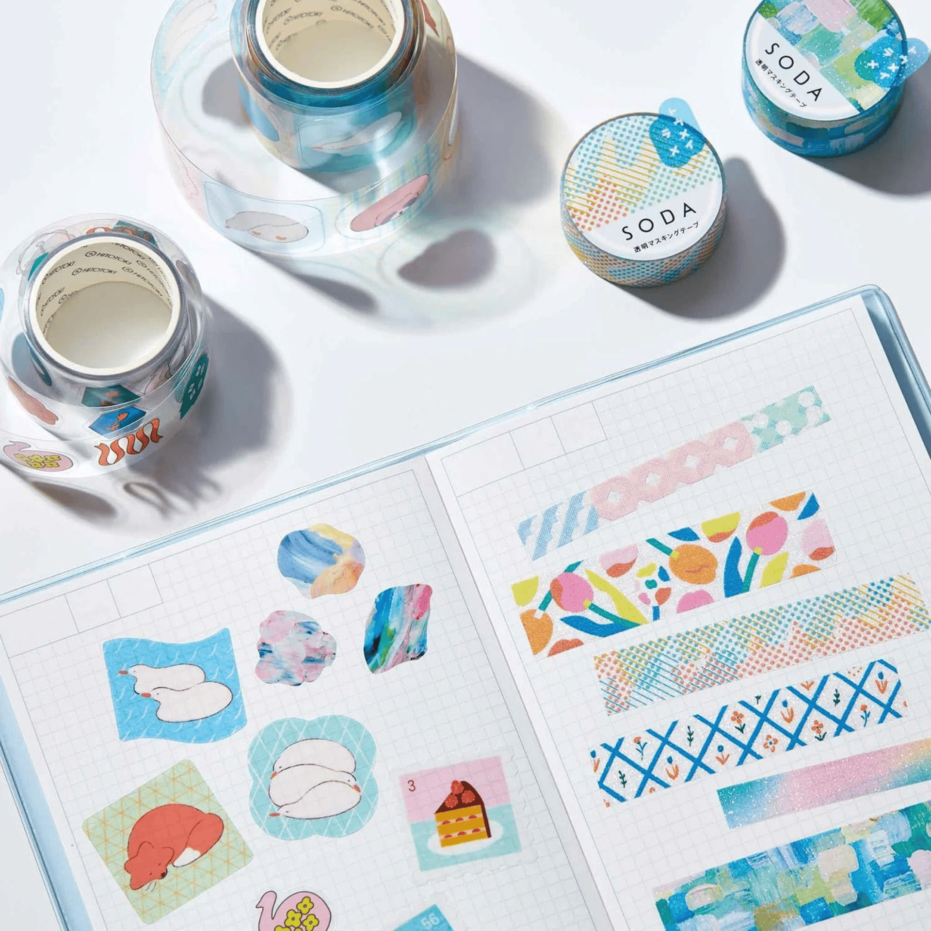 King Jim Hitotoki Washi Tape Trasparent Stickers Soda - 30mm Stamp