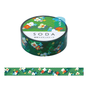 King Jim Hitotoki Washi Tape Trasparent Tape Soda - 15mm Flower Garden