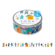 King Jim Hitotoki Washi Tape Trasparent Tape Soda - 15mm Life