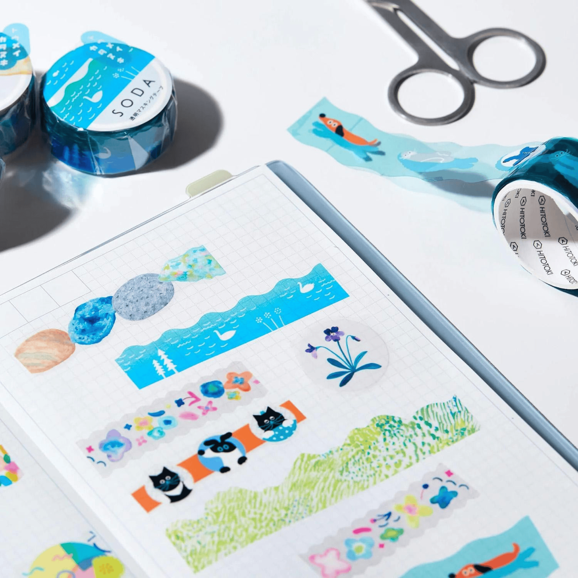 King Jim Hitotoki Washi Tape Trasparent Tape Soda - 15mm Petal