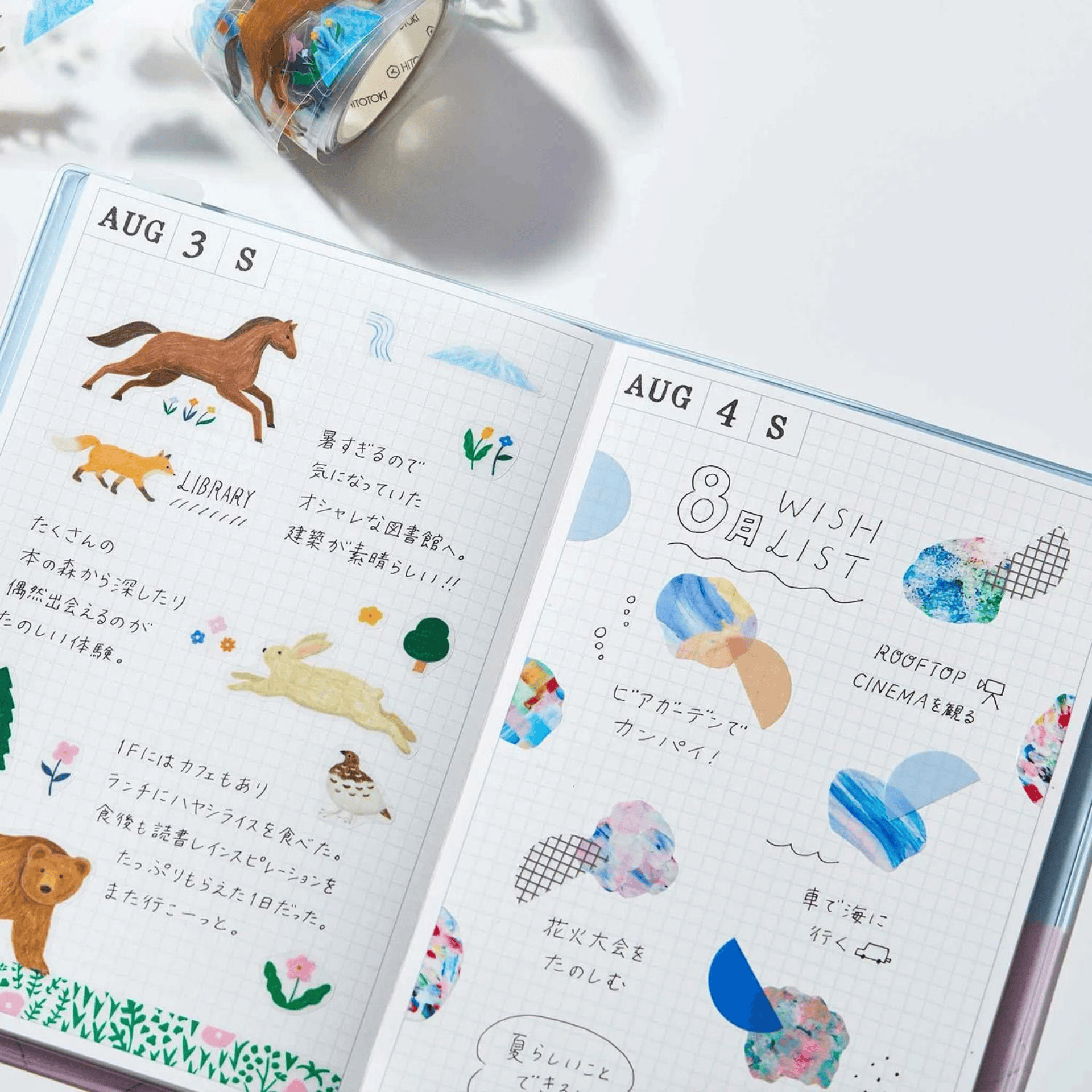 King Jim Hitotoki Washi Tape Trasparent Tape Soda - 20mm Paint