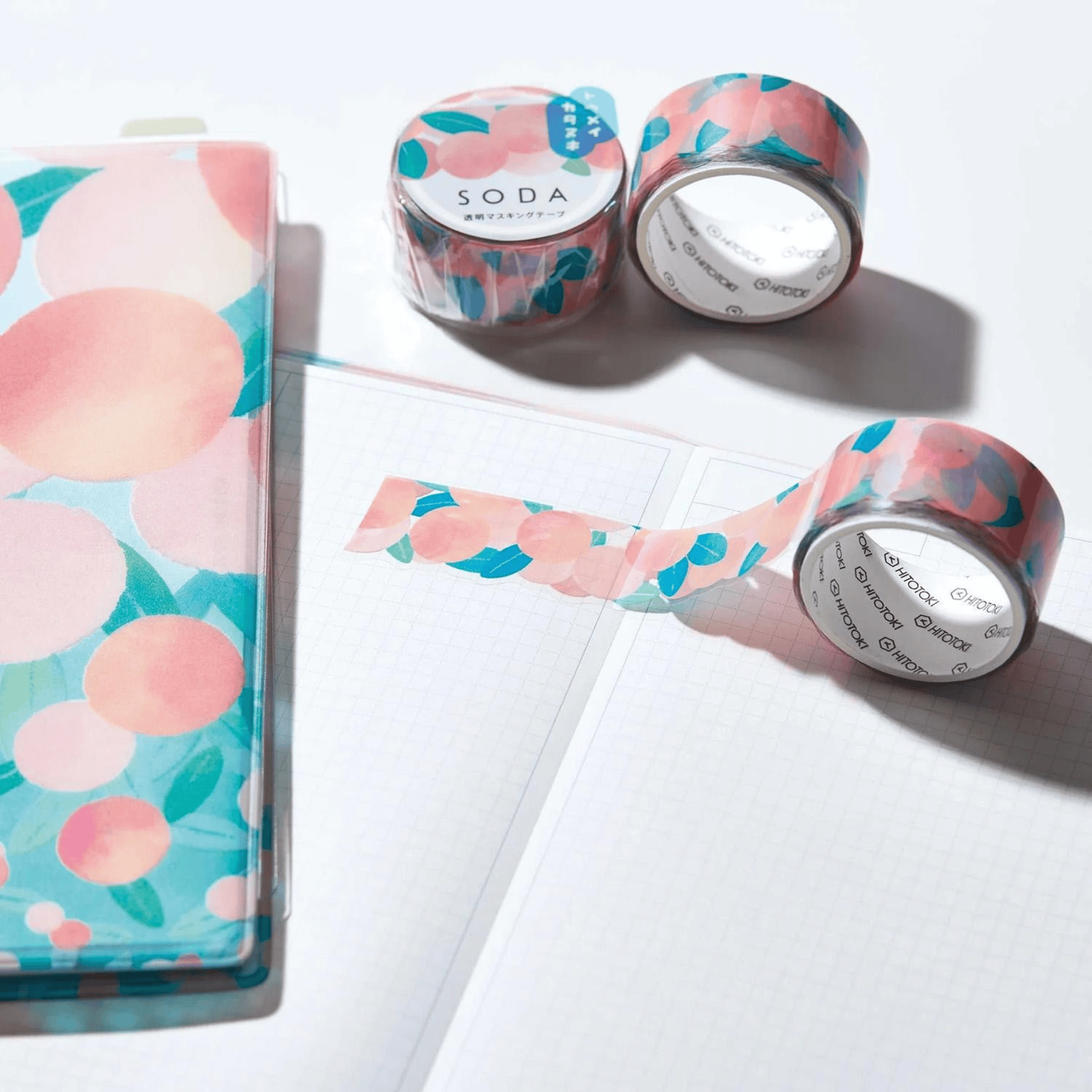 King Jim Hitotoki Washi Tape Trasparent Tape Soda - 20mm Peach