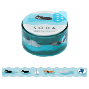 King Jim Hitotoki Washi Tape Trasparent Tape Soda - 20mm Swimming