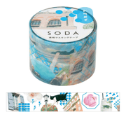King Jim Hitotoki Washi Tape Trasparent Tape Soda - 30mm Photo