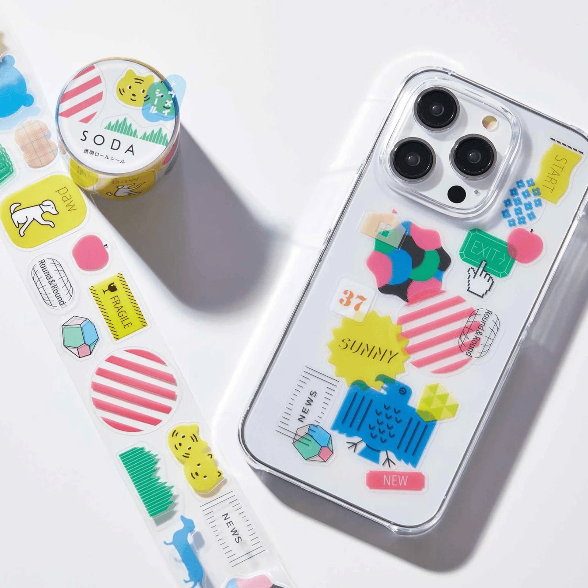 King Jim Hitotoki Washi Tape Trasparent Tape Soda - 30mm Variety