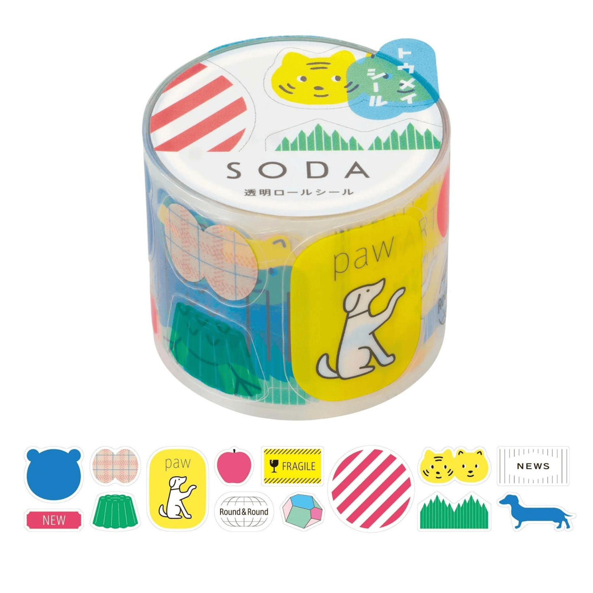 King Jim Hitotoki Washi Tape Trasparent Tape Soda - 30mm Variety