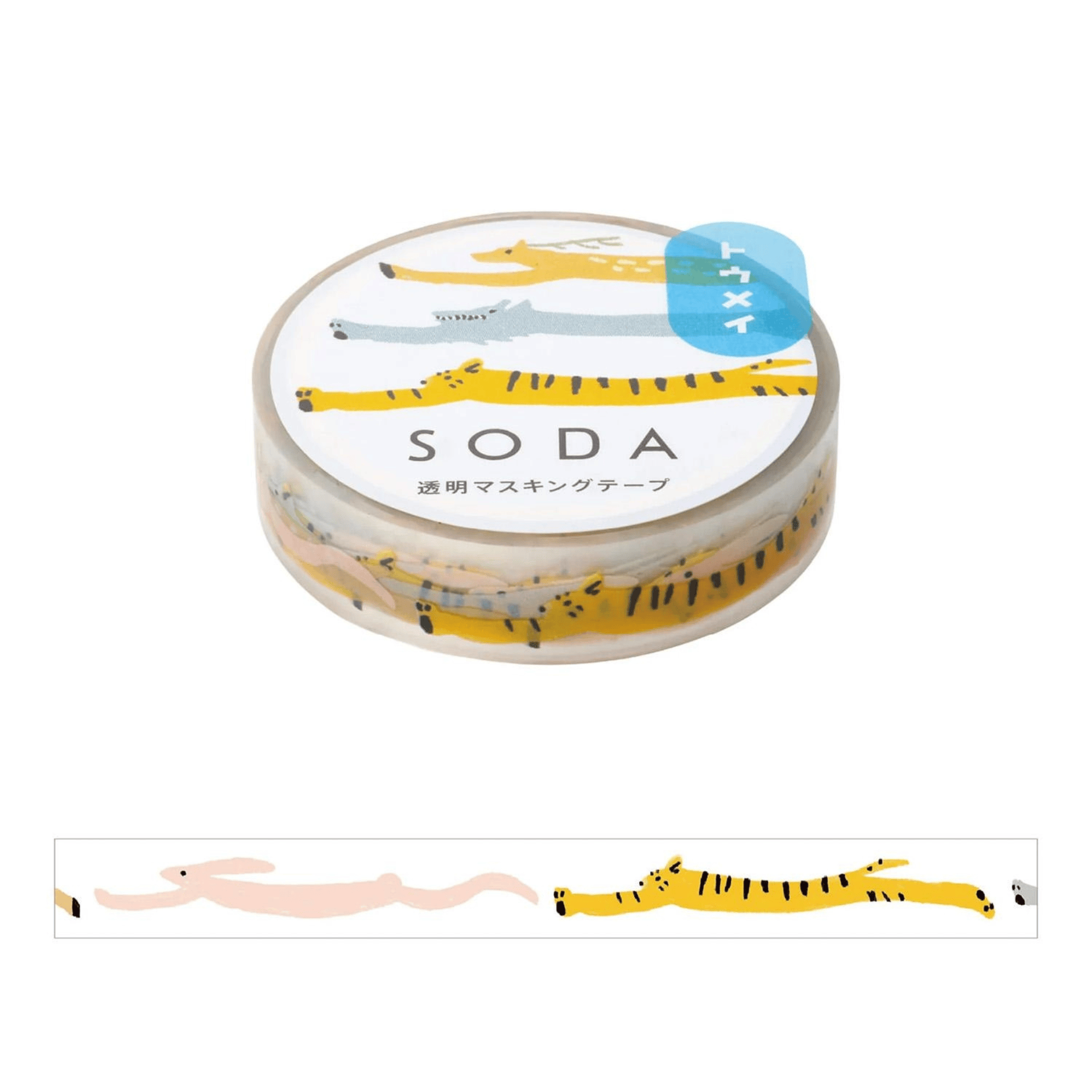 King Jim Hitotoki Washi Tape Trasparent Tape Soda - SLIM Playing Tag