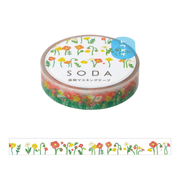 King Jim Hitotoki Washi Tape Trasparent Tape Soda - SLIM Poppy
